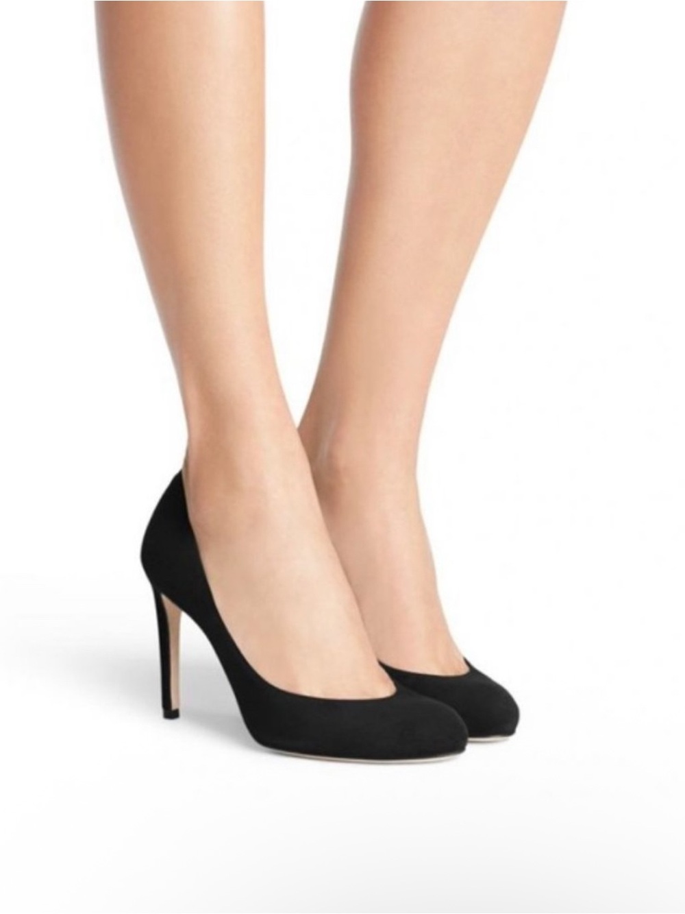 Stuart Weitzman Black Suede Round Toe Pumps Size 8